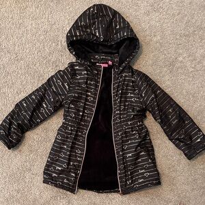 Girls Black Love Print Jacket Size 6